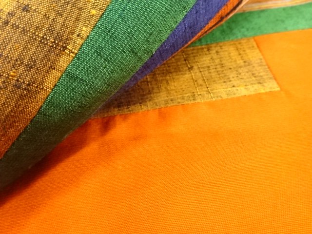  切りばめ　幾何学模様　名古屋帯